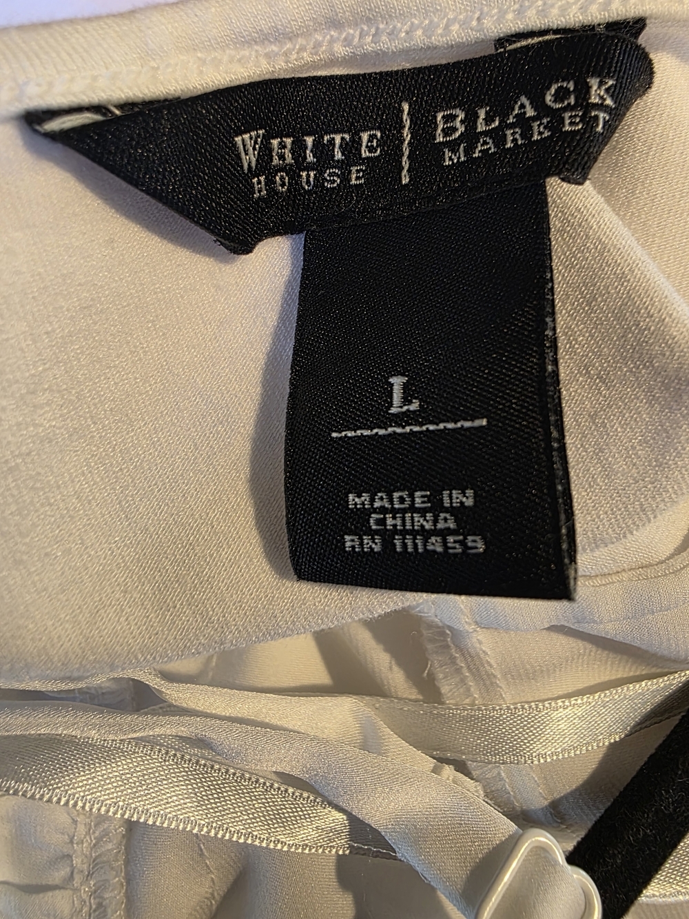 White House Black Market White Lace-Trim Satin Camisole - Picture 7 of 8